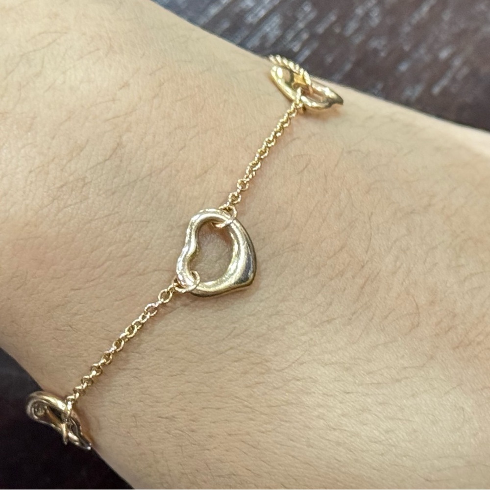 Tiffany & Co 18k Rose Gold Elsa Peretti Open Heart Bracelet